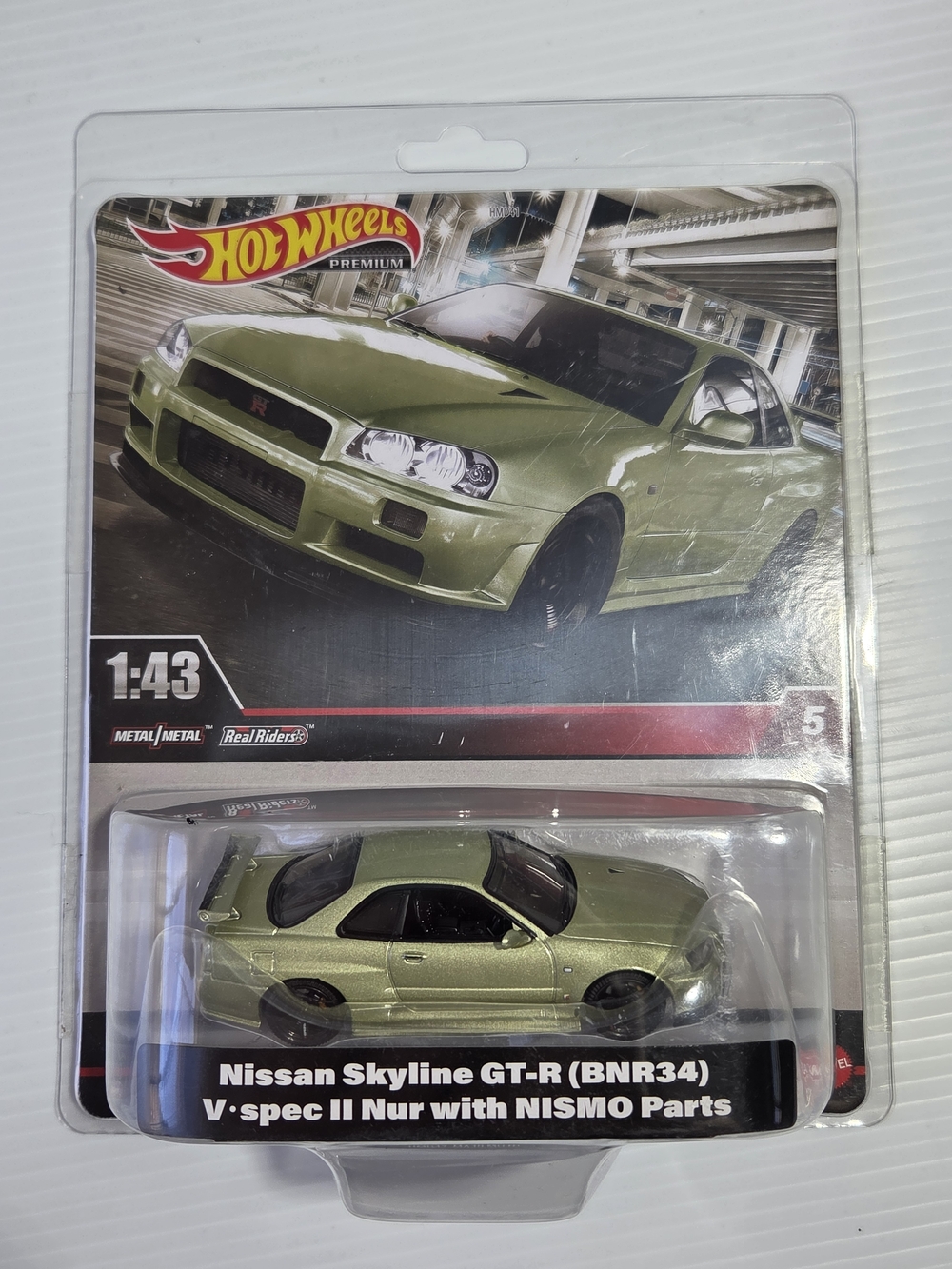 Mattel Hot Wheels Nissan Skyline GT-R (BNR34) - Olive Green Metallic